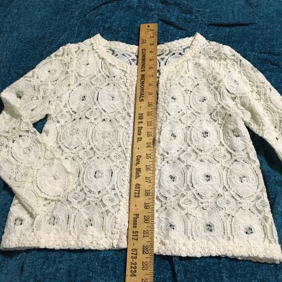 Sam & Lavi off-white lace cardigan made in the USA medium Neutral - Picture 10 of 12